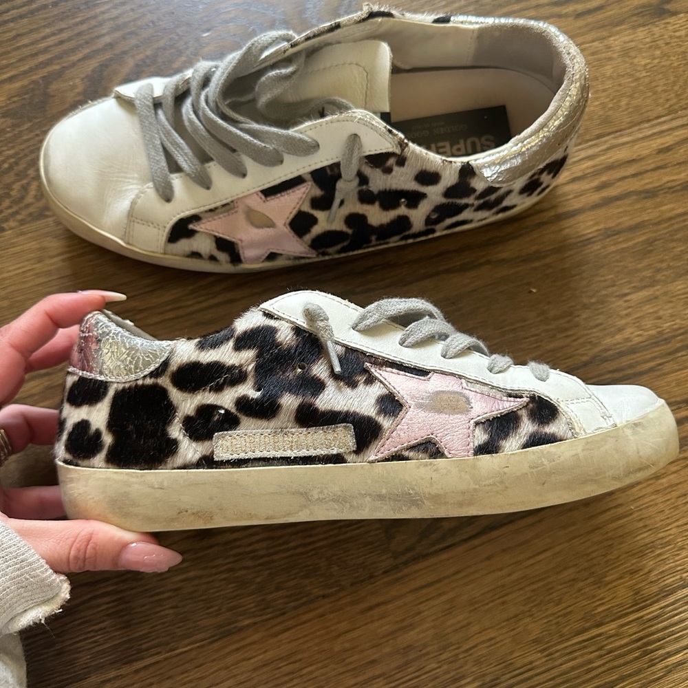 Leopard golden goose sneakers
